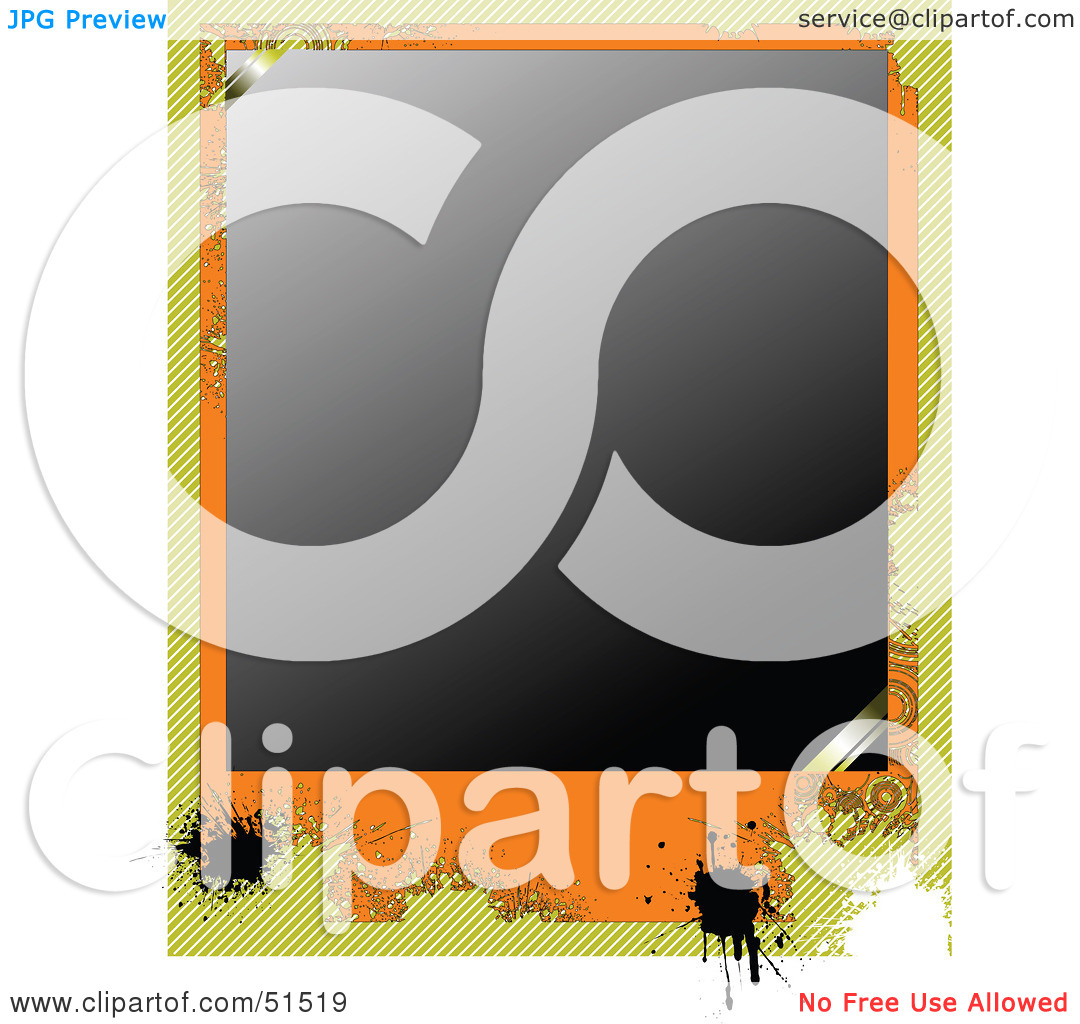 Clipart Illustration Of A Grungy Blank Photo Frame Symbolizing Memory