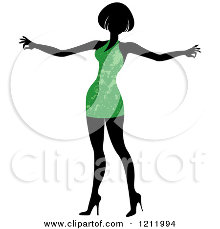 Clipart Of A Faceless Woman In A Green Leotard   Royalty Free Vector    