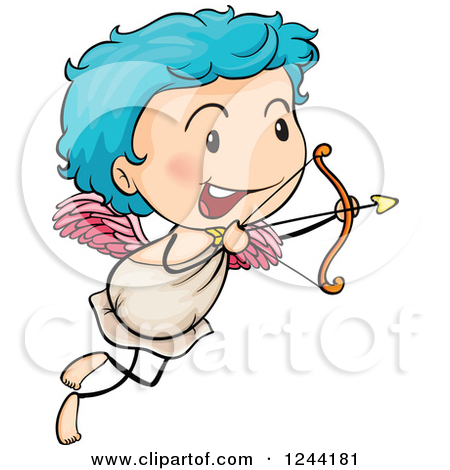Clipart Silhouetted Cupid   