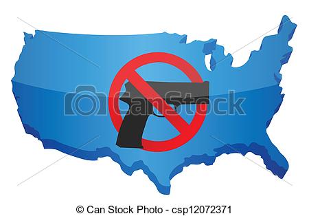 Gun Control Us Concept Illustration Design Over White