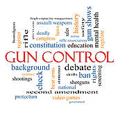 Gun Control Word Cloud Concept   Clipart Graphic