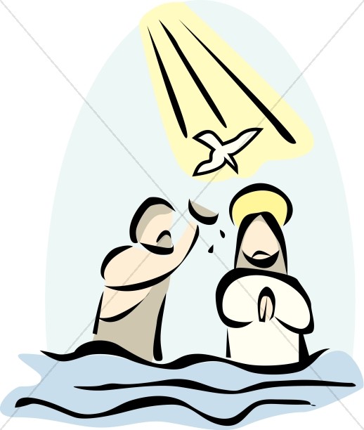 Jesus Baptized By John In The River Jordan