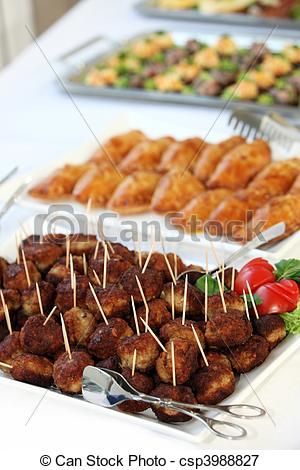 Of Buffet With Meatballs As Finger Food   Appetizers And Finger