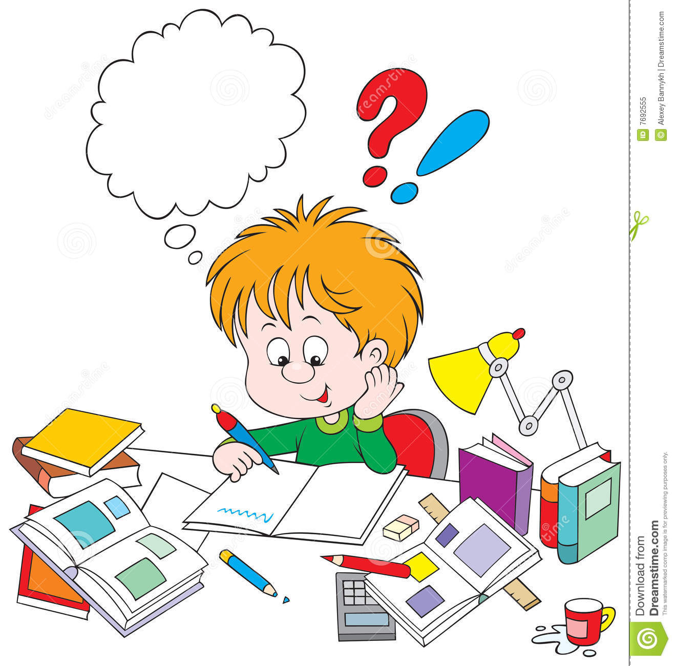 Schoolboy With Homework Royalty Free Stock Photo   Image  7692555