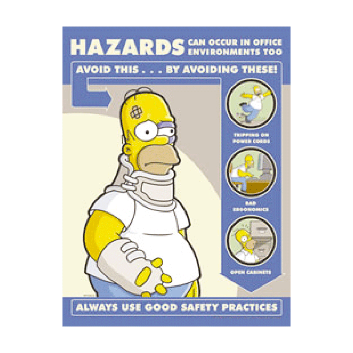 Simpsons Hazards In Office Environment Poster   Ebay