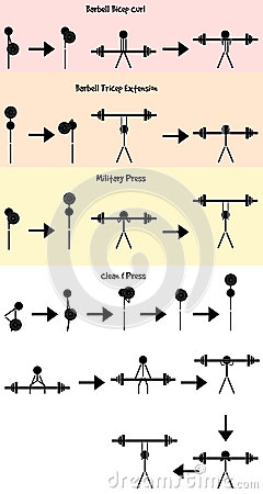 Stickman Weight Training Icon Vector Set Stock Vector   Image