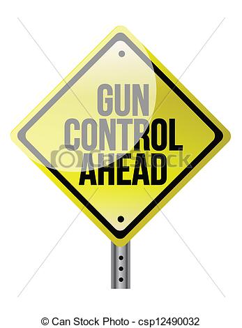 Vector   Caution Sign About Gun Control   Stock Illustration Royalty