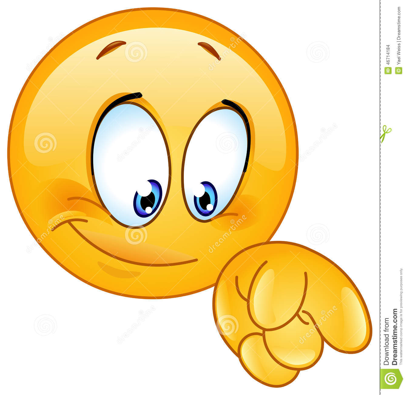 Vector Design Of An Emoticon Pointing Down With His Finger