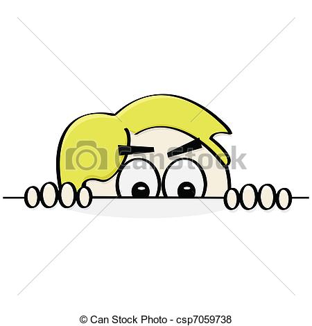 Vector Of Sneaky Boy   Cartoon Illustration Showing A Boy Sneaking Up