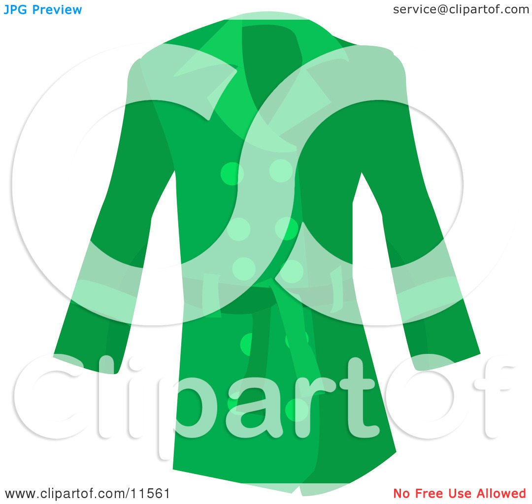 Woman S Long Green Coat Clipart Picture By Geo Images  11561