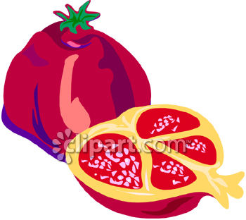 0060 0909 2613 5502 Pomegranate Cut In Half Clipart Image Jpg