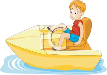 0315 3633 Cartoon Of A Little Boy In A Paddle Boat Clipart Image Jpg