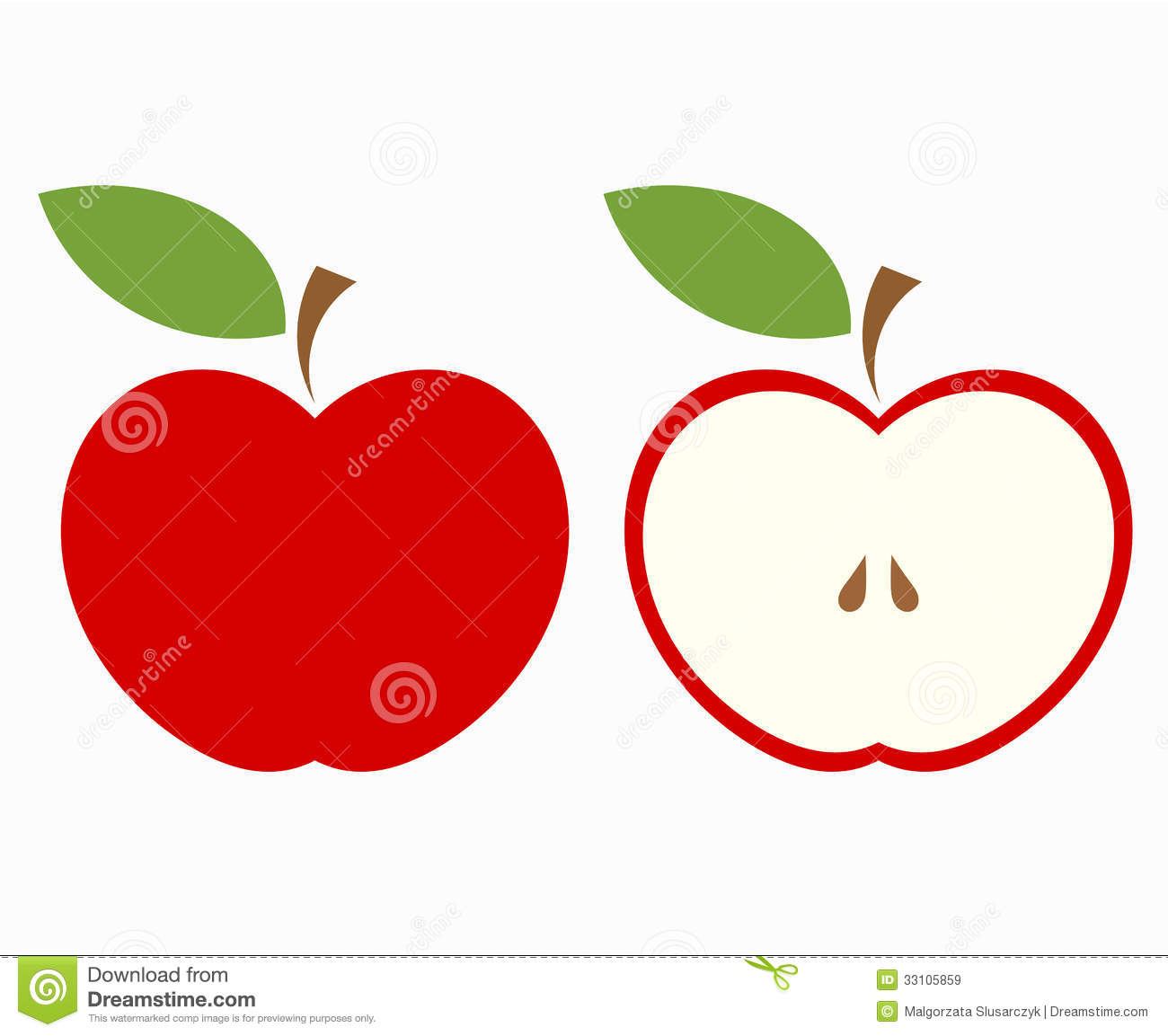 Apple Cut In Half Clipart Red Apple Cut