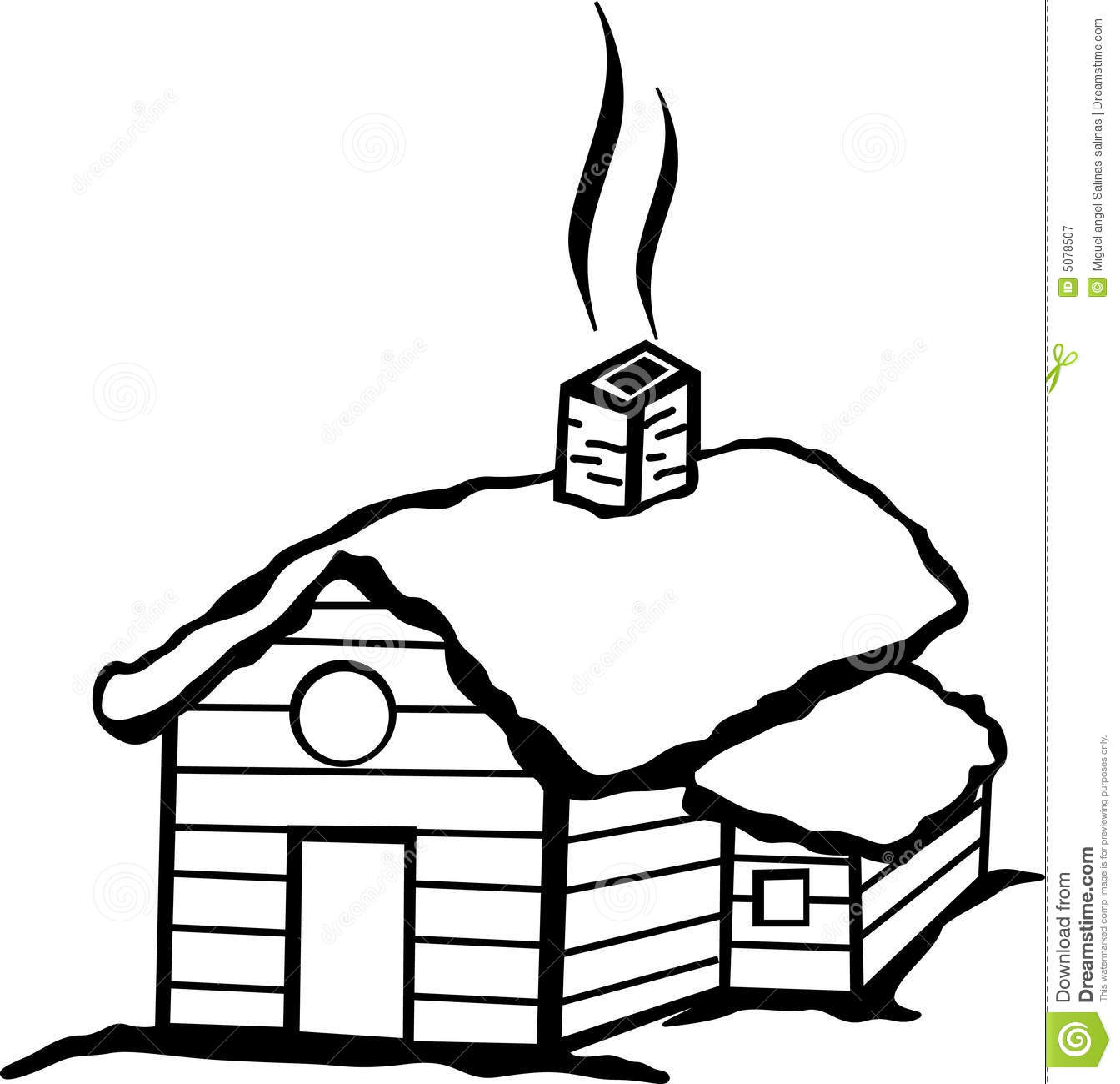 Cabin With Snow Vector Illustration Royalty Free Stock Photography