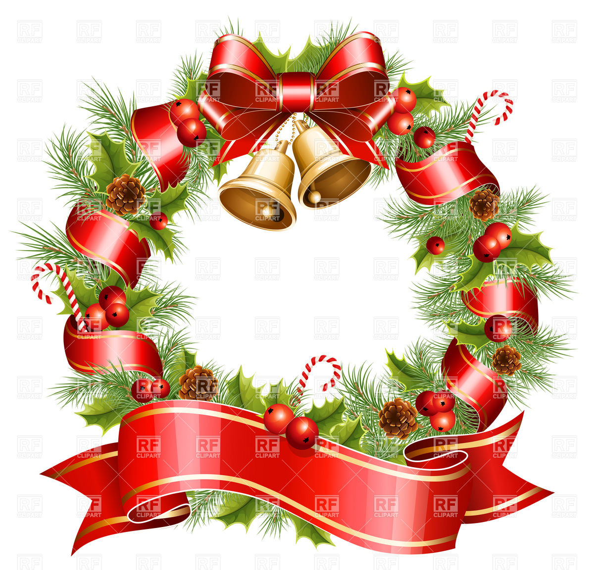 Clip Art Christmas Wreath Borders And Frames Download Royalty Free