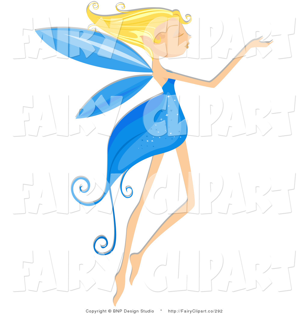 Clip Art Of A Blond Fairy With A Blue Dress And Wings By Bnp Design    