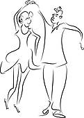Danse Couple Dessin Anim  Vecteur