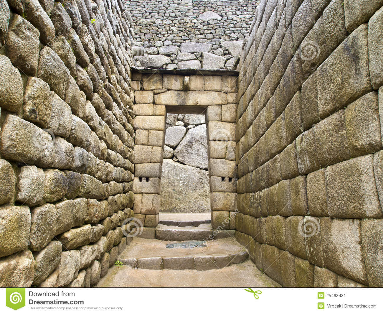 Doorway Of Inca Temple At Machu Picchu Stock Image   Image  25493431