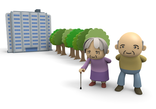 Elderly   Nursing Home   Building   Illustration   Free Material