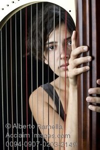      Female Harp Player Clipart   Female Harp Player Stock Photography