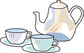 Floral Teacup Clipart Tea Service Clipart Blue Tea Cup Clipart