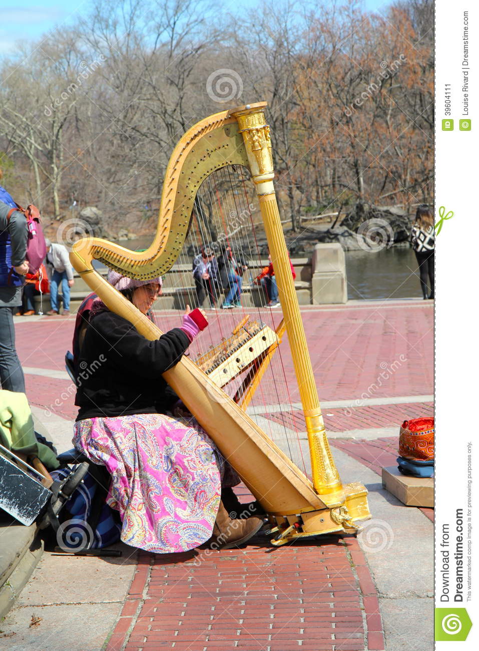 Harp Player In Central Park Editorial Photo   Image  39604111