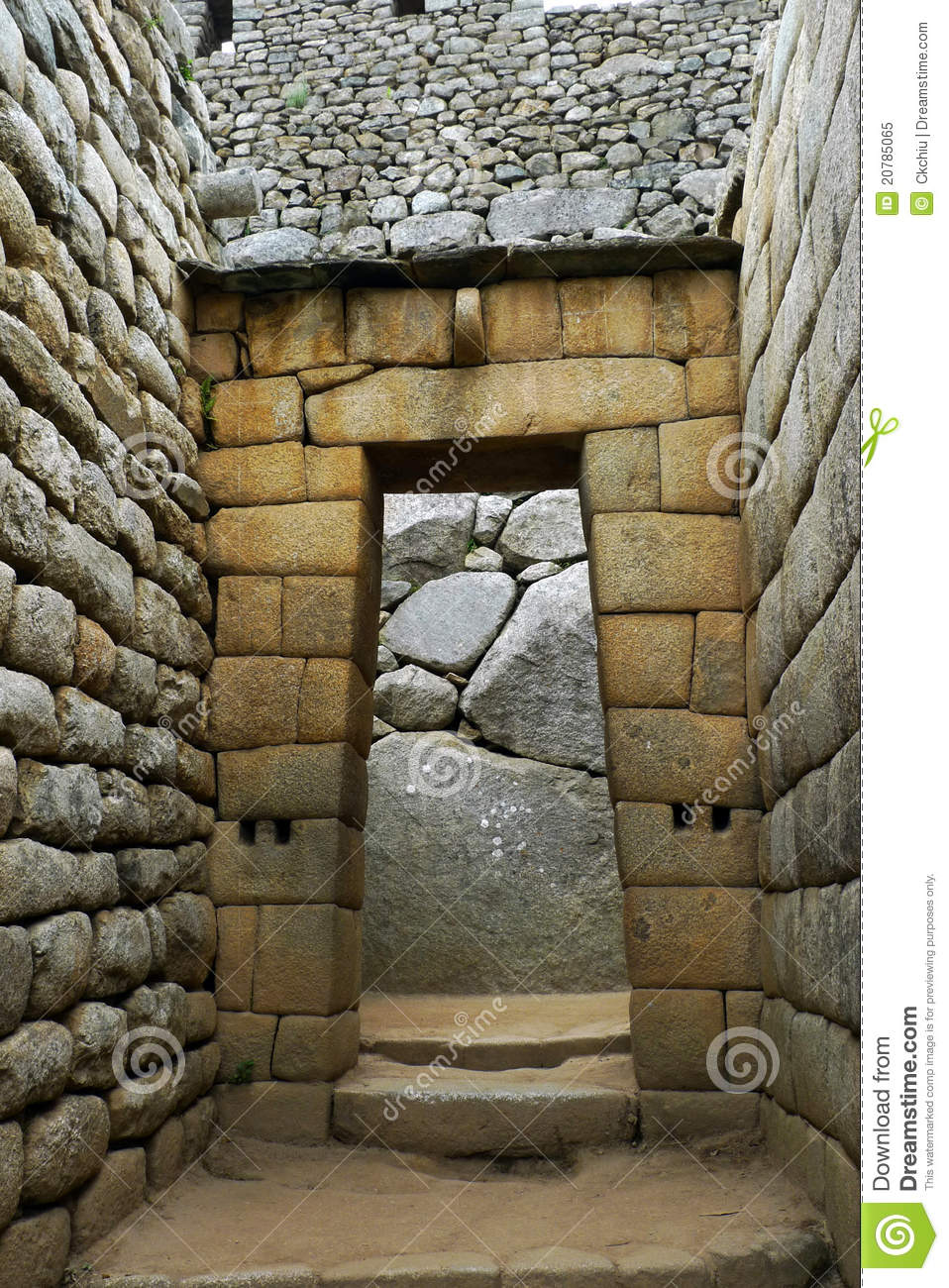 Inca Temple Doorway At Machu Picchu Royalty Free Stock Photo   Image