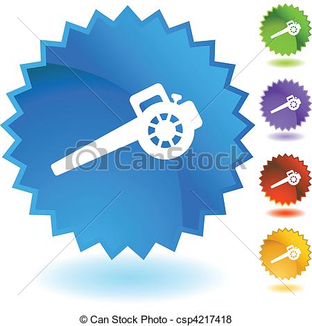 Leaf Blower Web Button Isolated On A Background