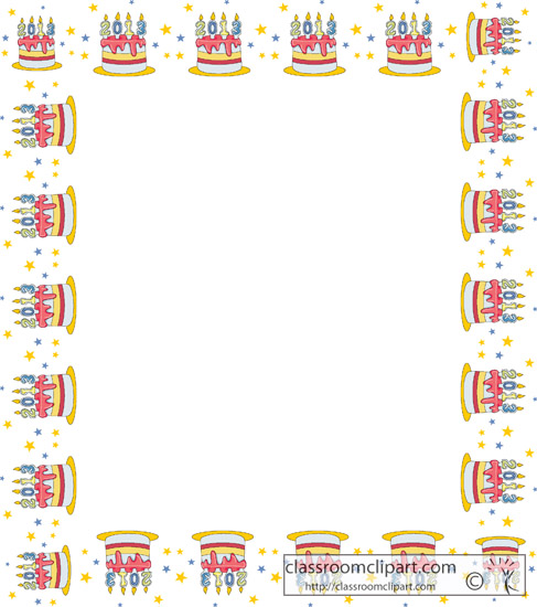 New Year   New Year Cake Border Square   Classroom Clipart