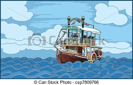 Of A Paddle Boat In The Sea    Csp7809766   Search Clipart