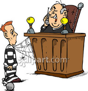 Prisoner Waiting To Be Sentenced Royalty Free Clipart Image