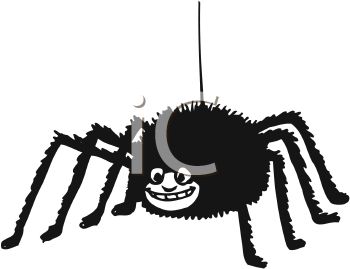 Royalty Free Clipart Image  Furry Black Cartoon Spider