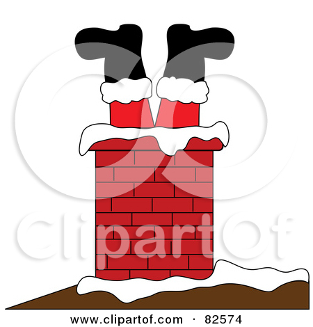 Royalty Free  Rf  Clipart Illustration Of Santa Stuck Upside Down In A