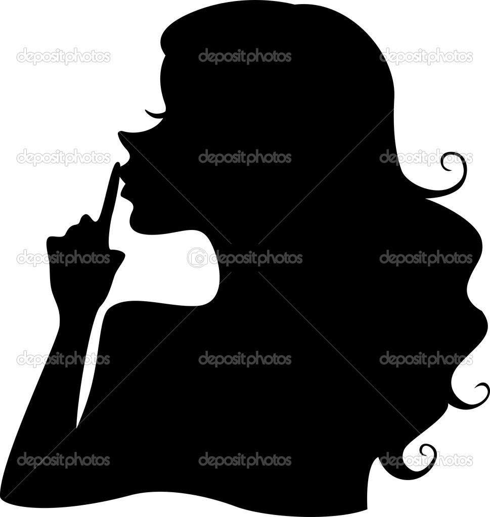 Silhouette Of Girl Whispering   Stock Photo   Lenmdp  26419945