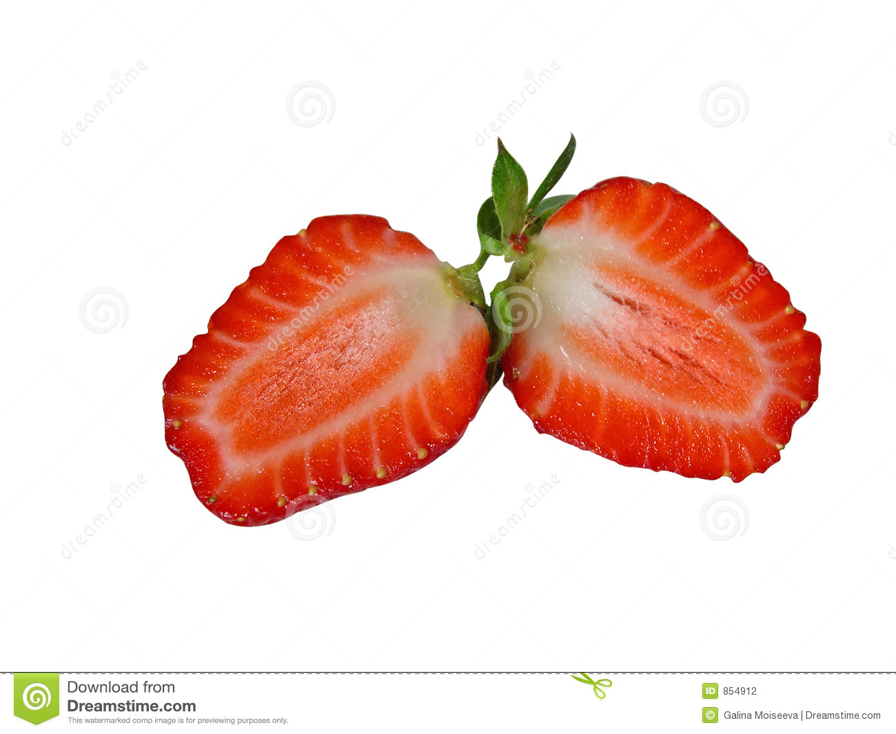 The Strawberry Cut Half And Half Stock Photography   Image  854912