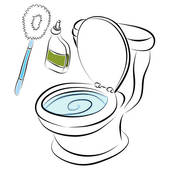 Toilet Bowl Cleaning Tools   Stock Illustration