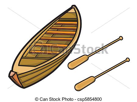 Vector   Boat With Paddle In Vector Illustration   Stock Illustration