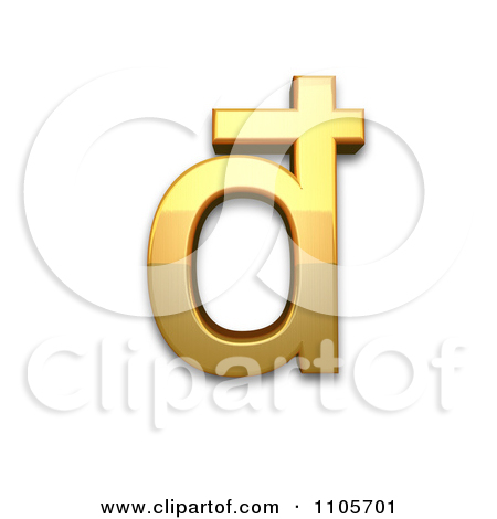 3d Gold Small Letter D With Stroke By Leo Blanchette
