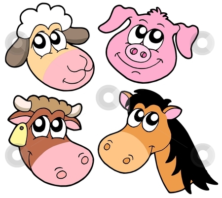 Animals Details Collection Stock Vector Clipart Farm Animals Details    