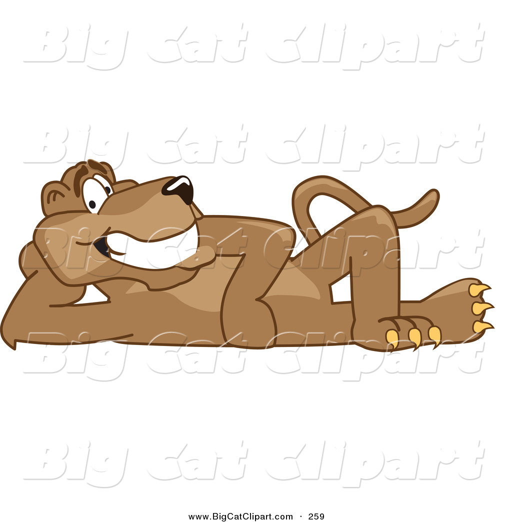 Big Cat Cartoon Vector Clipart Of A Happy Cougar Mascot Character