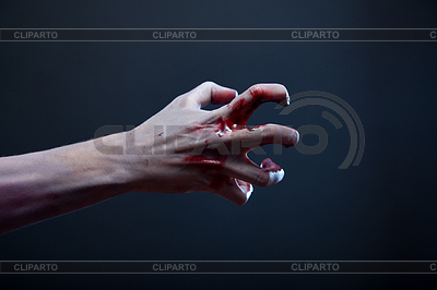 Bloody Zombie Hand Real Body Art Studio Shot     Elisanth