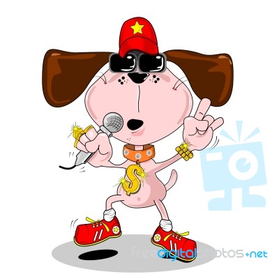 Cartoon Dog Hip Hop Rapper Stock Image   Royalty Free Image Id