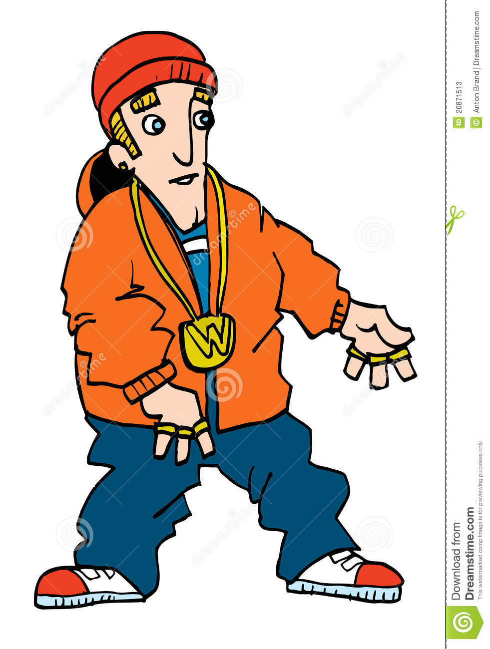 Cartoon Of A Teenage White Rapper Stock Photos   Image  20871513