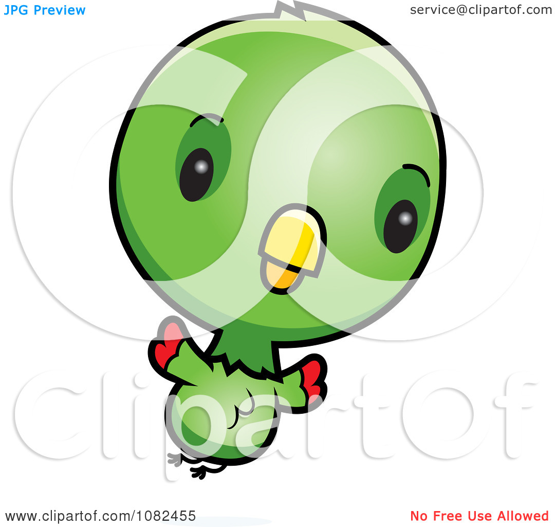 Clipart Cute Baby Parrot Flying   Royalty Free Vector Illustration By
