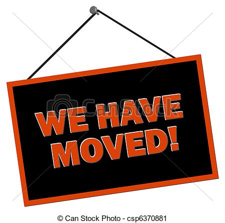 Clipart Of We Have Moved Sign   We Have Moved Sign Hanging From Nail    