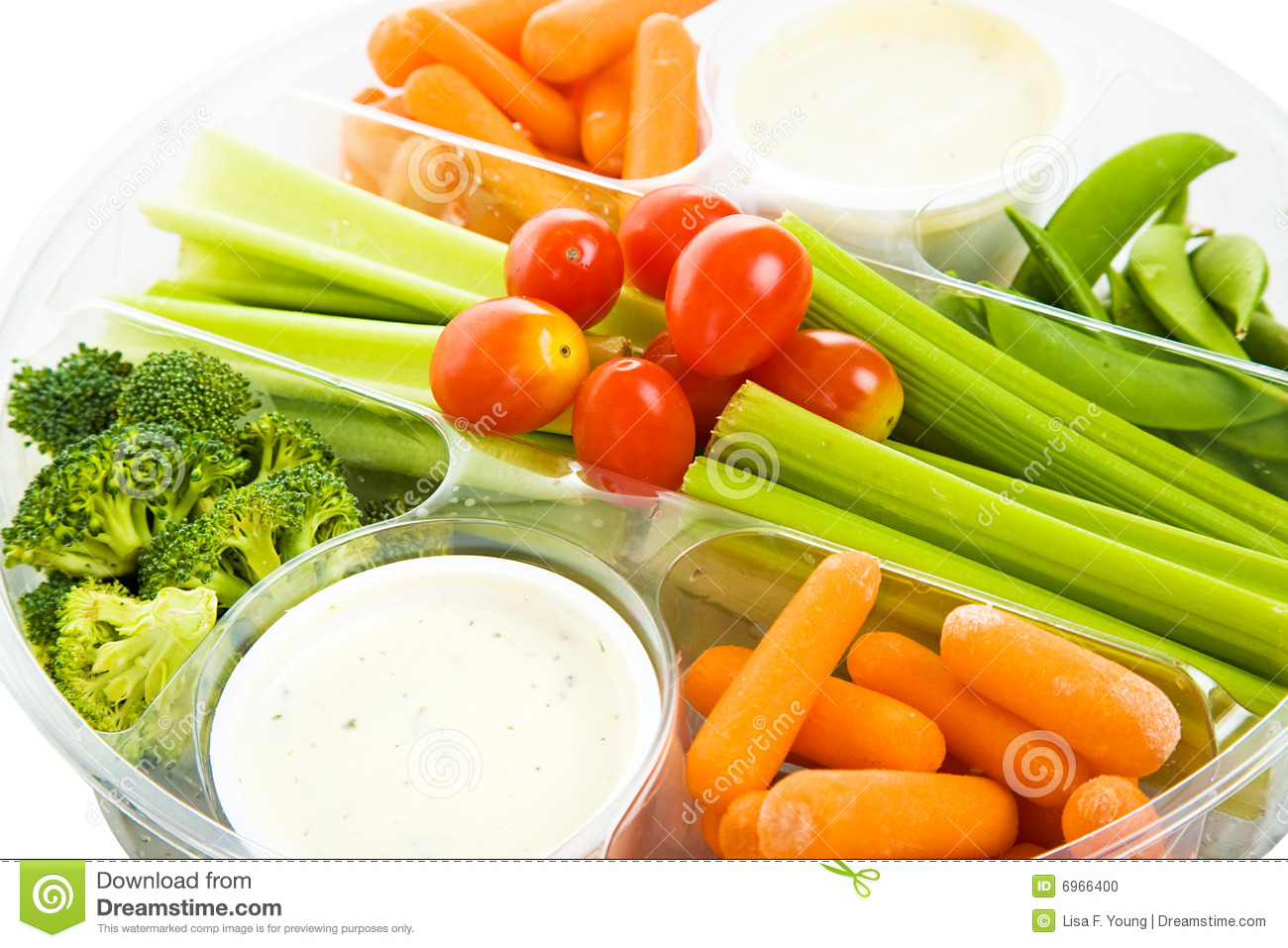 Closeup View Of A Party Tray Of Delicious Raw Vegetables And Dip