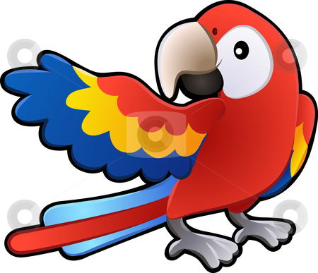 Cute Friendly Macaw Parrot Illustration Stock Vector Clipart A Vector