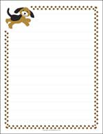 Cute Puppy Dog And Paw Prints Track Page Border Decorate This