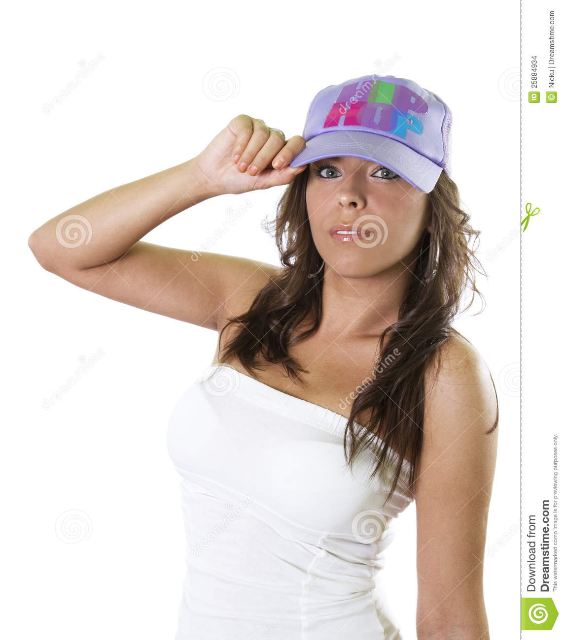 Cute Rapper Girl Over White Stock Images   Image  25884934