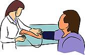 Doctor Is Checking Patient Pulse   Clipart Graphic